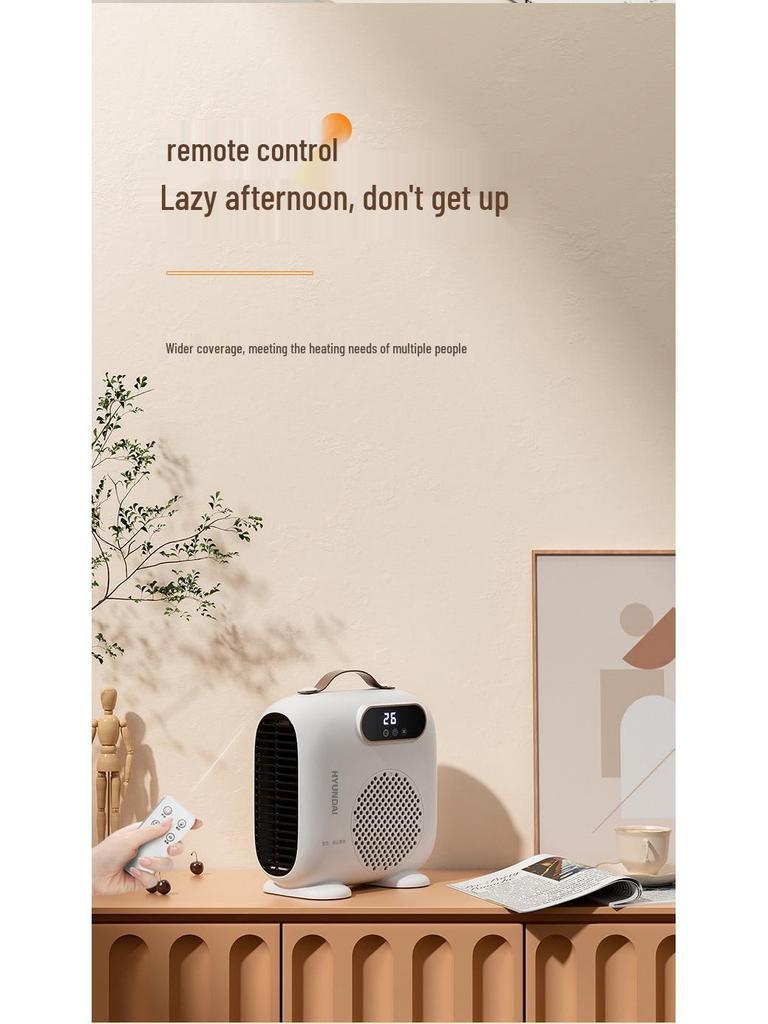 Hyundai Little Sun PTC Fast Heating Desktop Electric Heater - Energy & Power Saving Warm Air Blower for Home or Office.