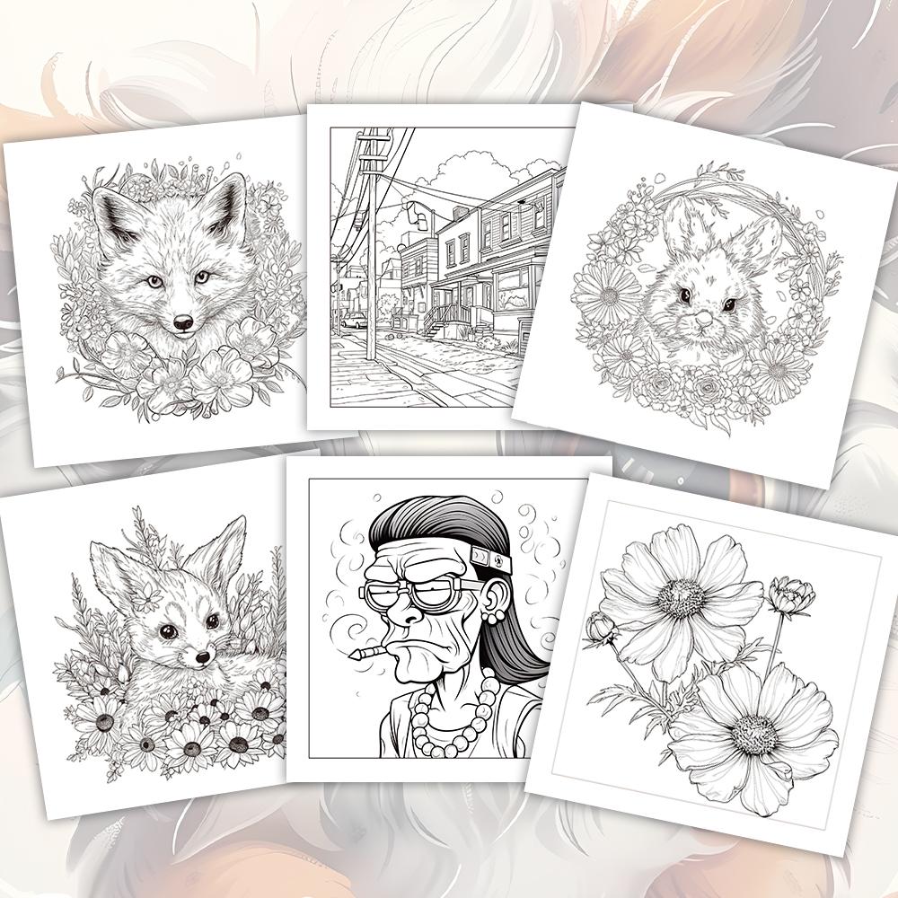 1pc,Girls Coloring Book,Teenagers Coloring Book,30 Different Patterns,100gsm Thick Paper,Stress Relief,Birthday Gift