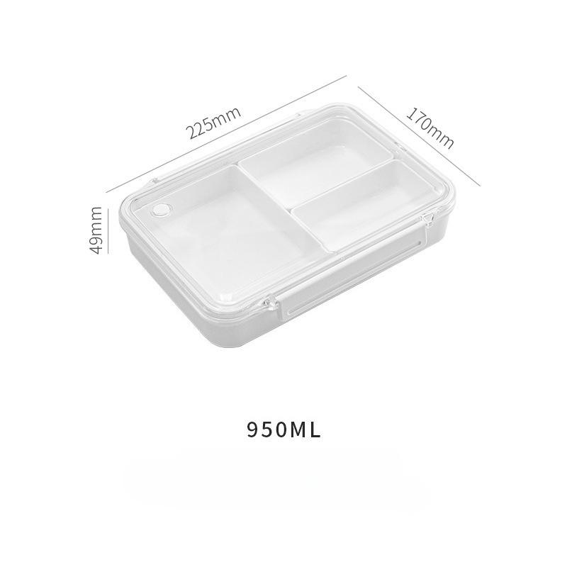 3-Grid Bento Box with Lid Microwaveable Fruit Lunch Box Refrigerator Fresh-Keeping Box Portable Picnic Outdoor Lunch Boxes