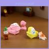 Adorable Resin Cat Figurines For Diy Miniature Landscapes In Pink And Yellow