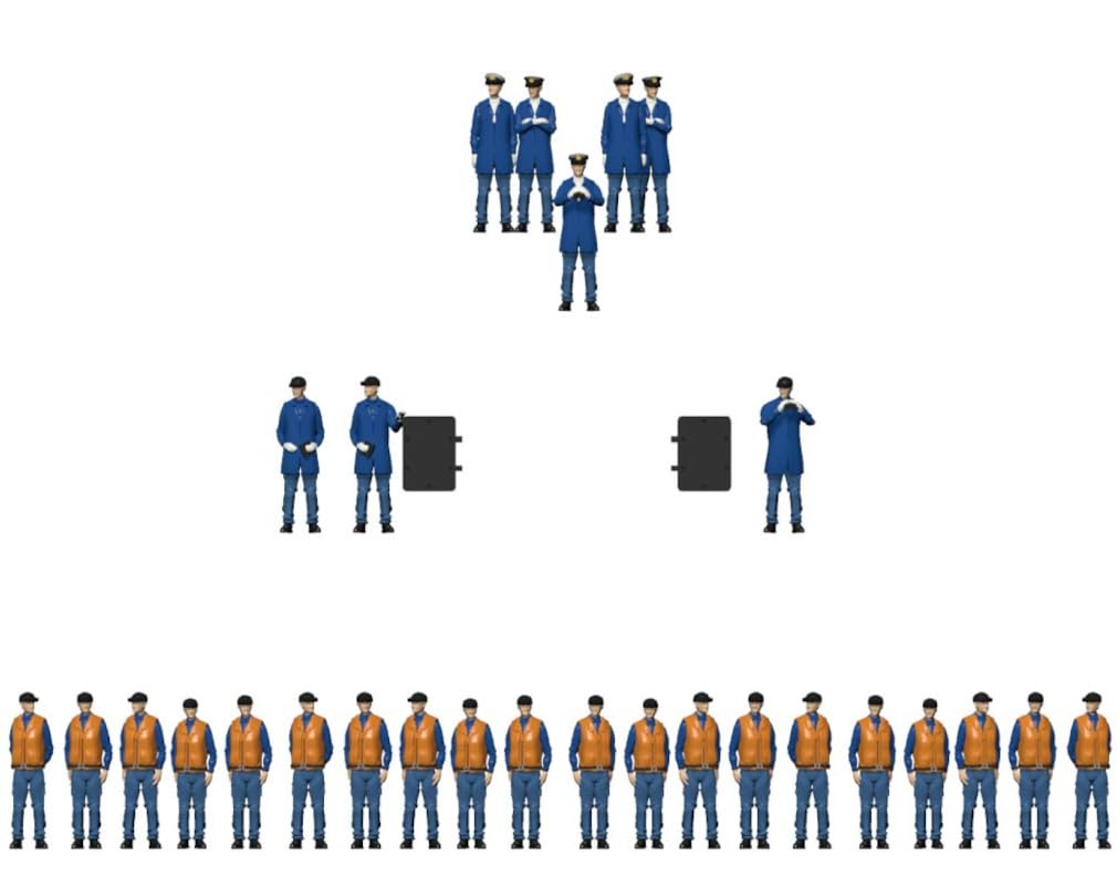 

HMA JMSDF Submarine Crew Set of Resin 3503 1/350 Figures, 30, Kit, (People)