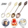 Spoon Jam Heat Resistant Hollow Out Multifunctional No Odor Soup Comfortable Grip Dinning Vintage Flower Carving Tableware Dessert
