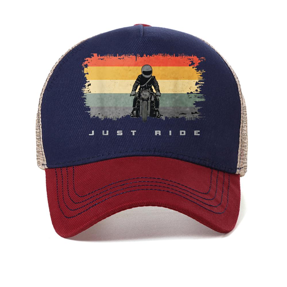 

just ride Motorcycle clothing Biker Motorcycle baseball cap Motorcycle design Summer caps Best gift for bike lovers hat mesh hat Adjustable