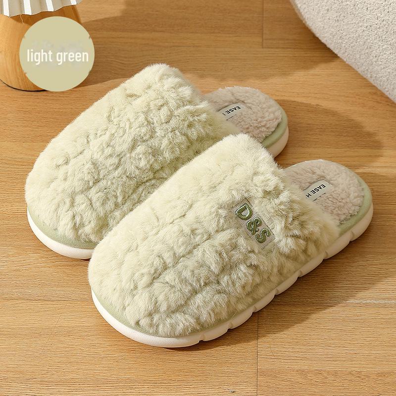 Winter 2023 Women's Plush Cotton Slippers: Cozy Velvet-Lined, Thick-Soled Comfort for Indoors