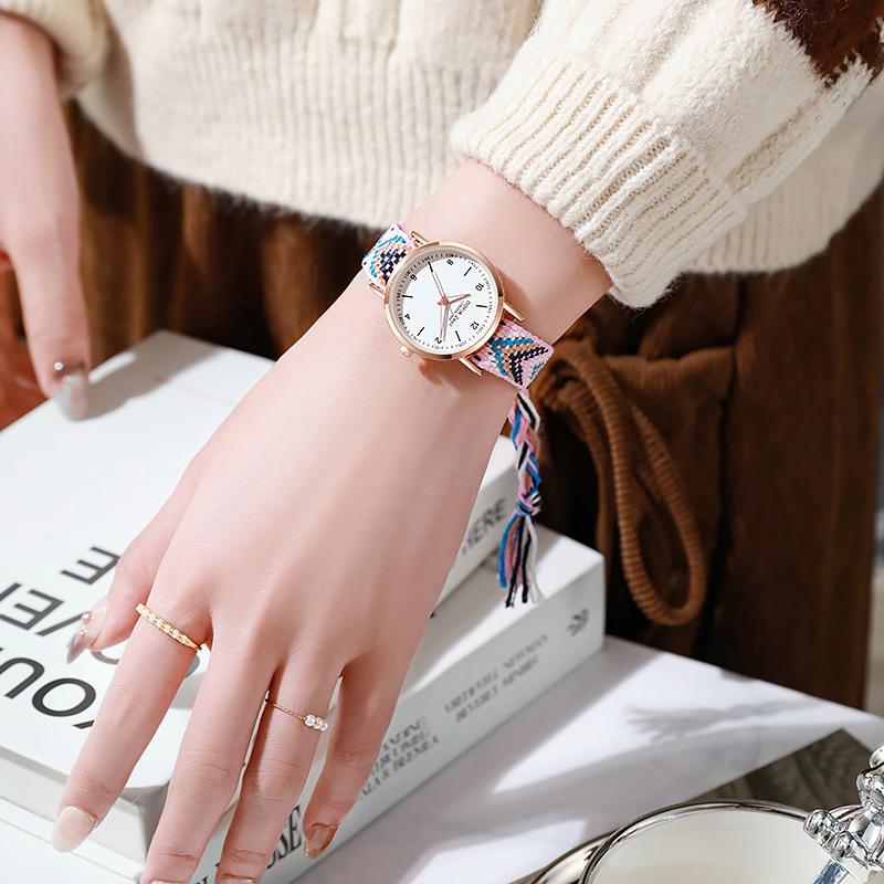 Nova moda personalizada simples conjunto de relógio feminino borboleta digital cinto relógio