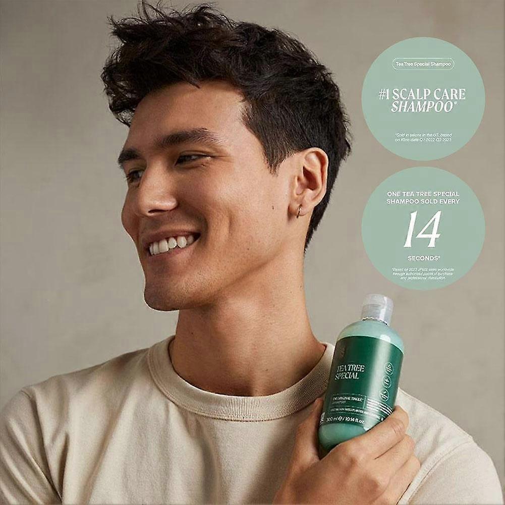 Shampoo Tea Tree 300ml per Cuoio Capelluto Pruriginoso e Grasso Antifungino Controllo Sebo Detergente
