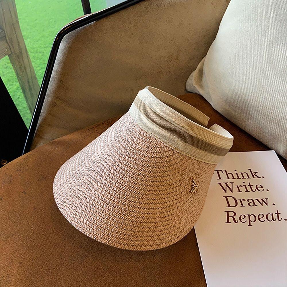 Sunscreen Sun Caps Straw Braid Visor Hat Portable Top Air Cap Outdoor