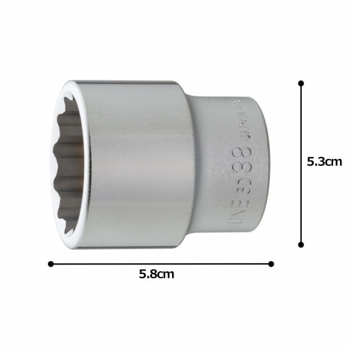 TONE Socket (12-sided) 6D-38 Drive Angle 19.0mm (3/4") Width Across Flats 38mm