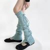 Straps Leg Warmers Women Knitted Leg Cover Lolita Ruffle Socks Stockings Y2K Button Foot Cover Girls Leg Warmers Knee High Socks