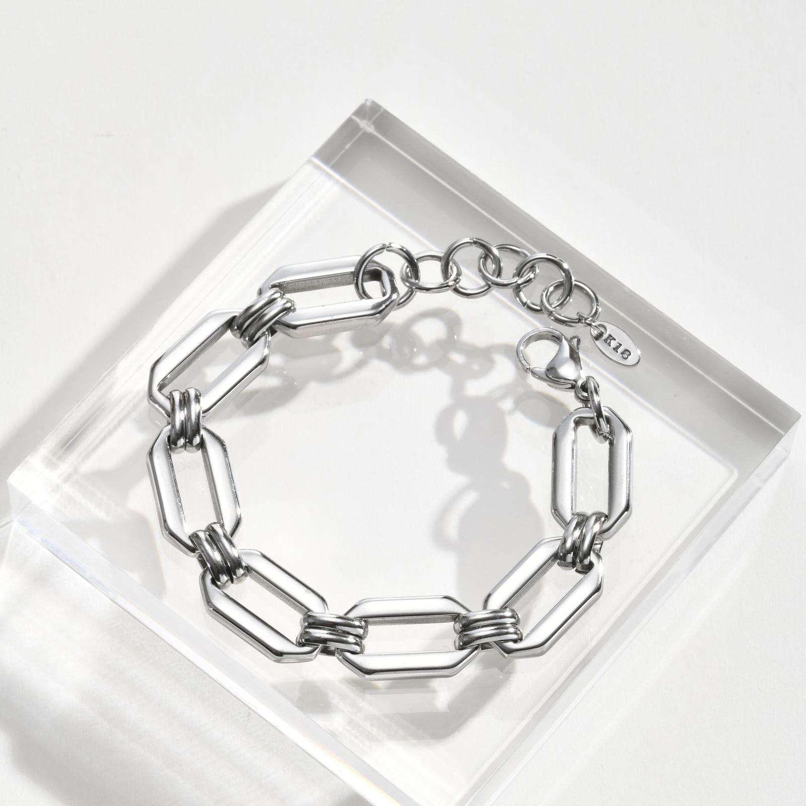 

11.6mm Chunky Stainless Steel Chain Geometric Bracelet Fashion 18K Gold Plated Handmade Bracelets Summer Trendy Wrist Jewelry