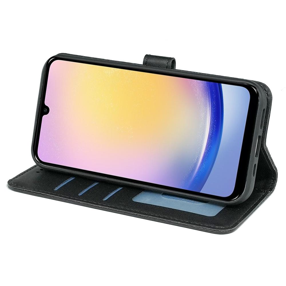 Etui dla Samsunga Galaxy A15 4G/A15 5G, skórzane etui typu flip z wytłoczonym wzorem kratki sześciennej