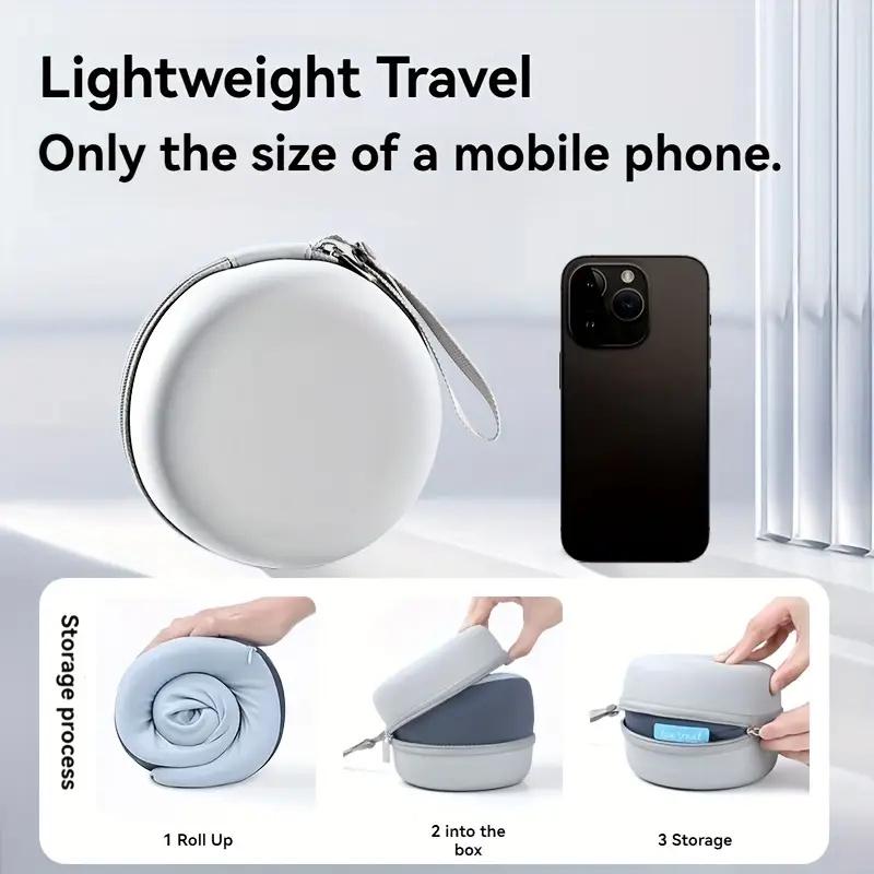 Portable Neck Pillow for Travel & Home Use Ergonomic Cervical Support Easy Storage Comfortable Sleep Slow Rebound Lightweight