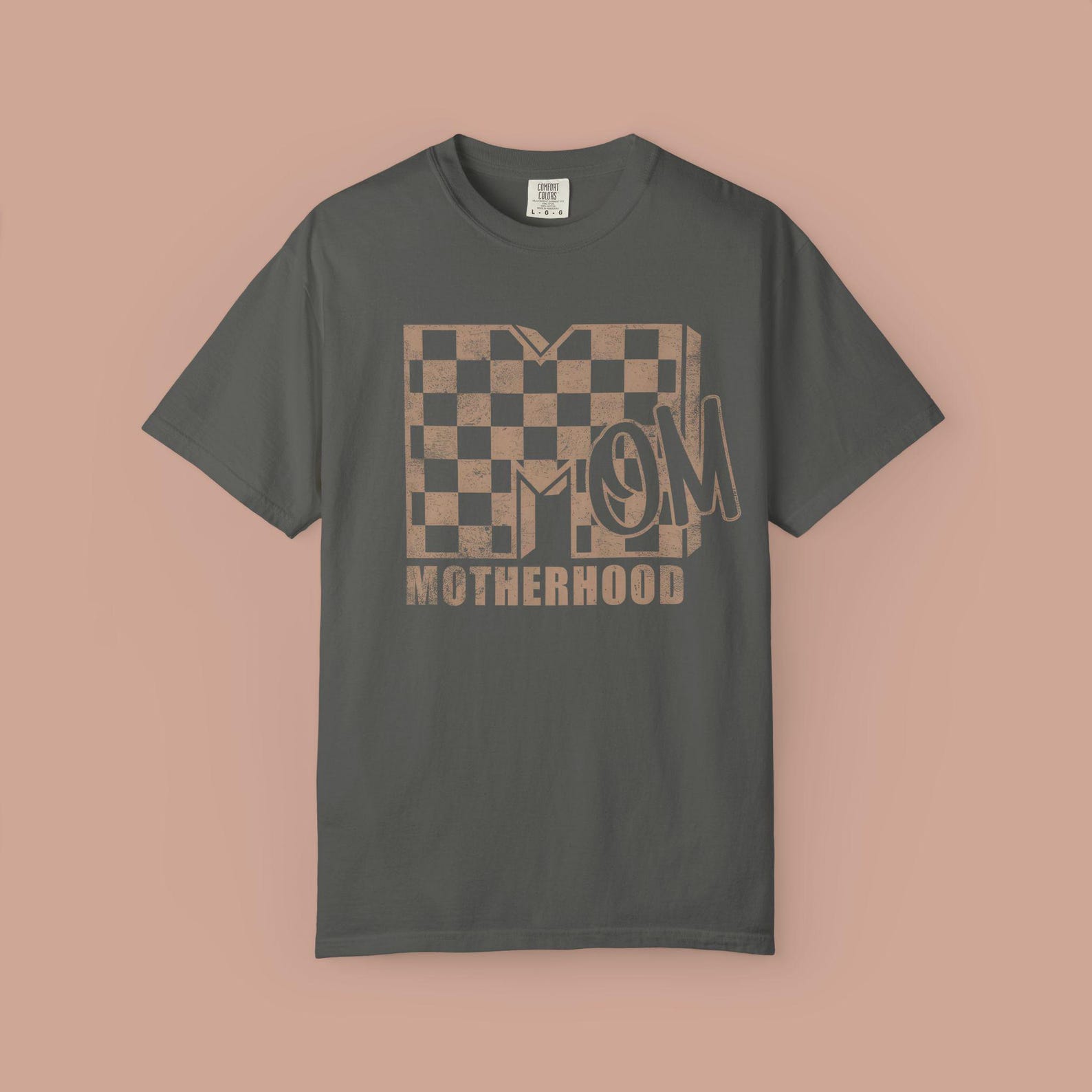 Vintage MTV Mom Graphic Tee: Retro 90s Checkered Comfort Colors Shirt XL