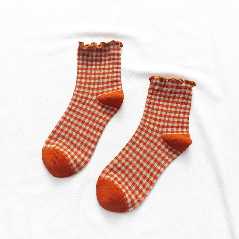 6Pairs Women Lolitas Crew Socks Cotton Bootie Socks Ruffle Frilly Ankle Dress Socks Sweet Calf Socks Princesses Socks