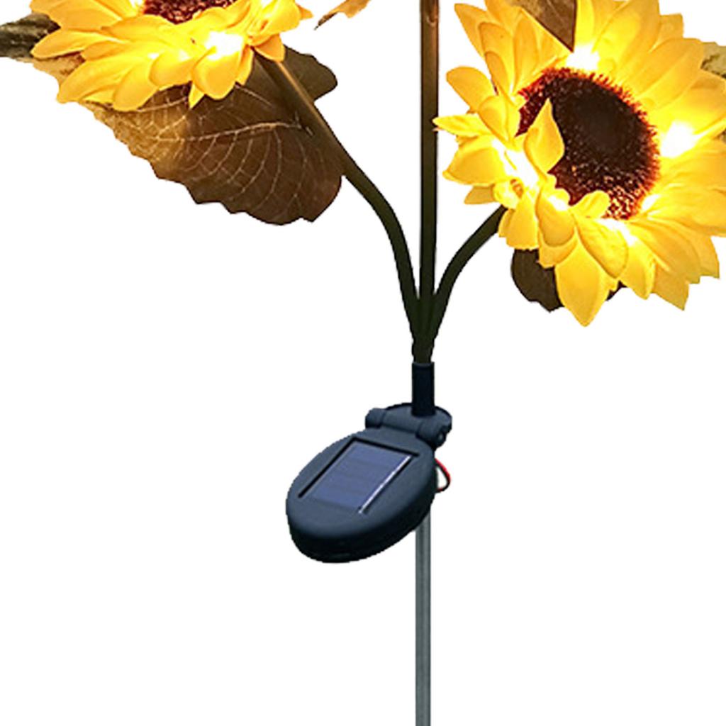 Solar Sunflower Light 24 LEDs Warm White IP55 Waterproof Outdoor Decorative Flower Light for Garden