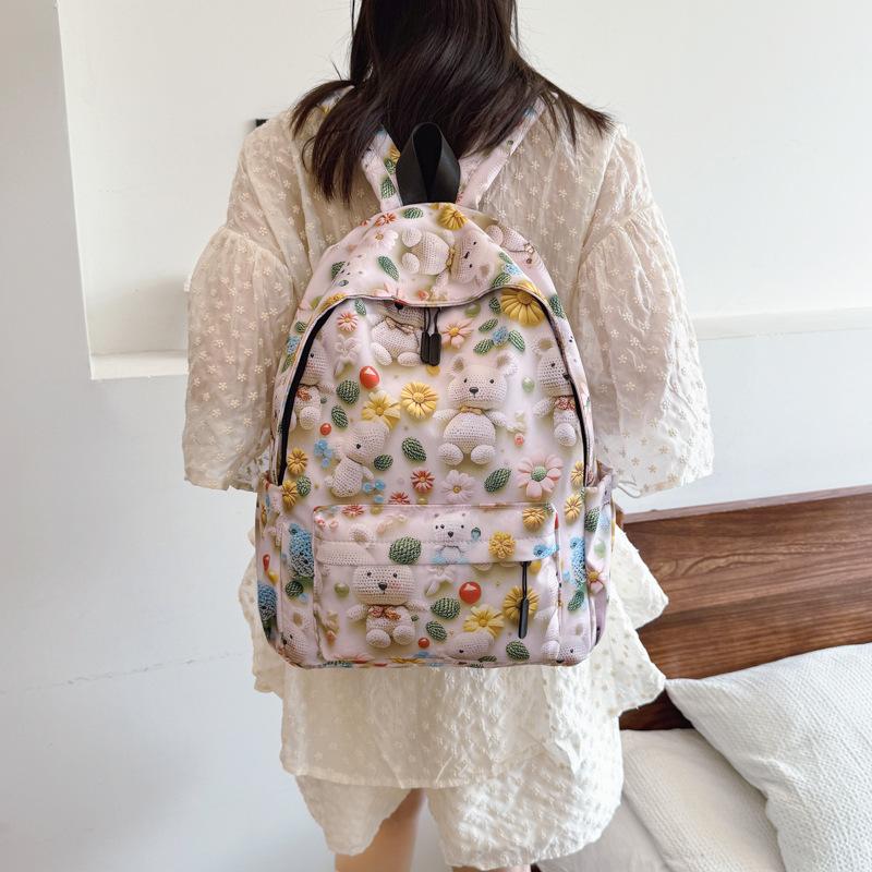 Backpack 2025 New Japanese Soft Girl Fashion Picture Backpack Large Capacity Casual Versatile Student Schoolbag Tide