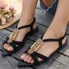 Summer women's casual and comfortable bead flat sandals