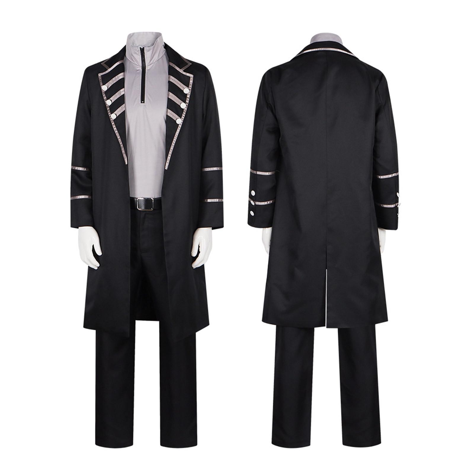 

Косплей Костюм для ролевой игры Костюм-тройка с капюшоном Ветровка с короткими рукавами Футболка Брюки L чёрный