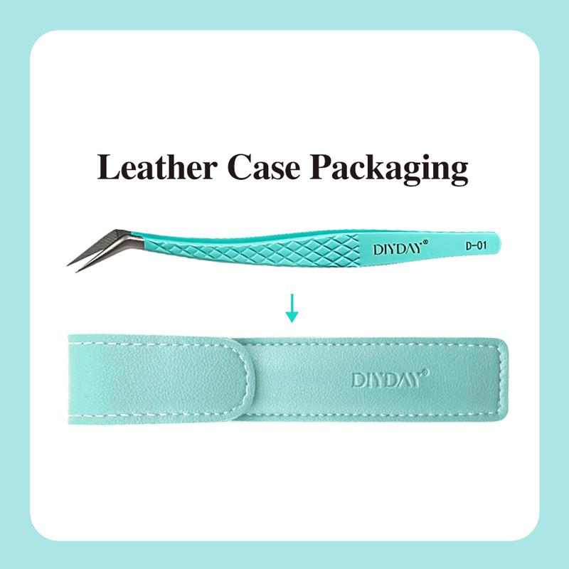 DIYDAY Anti-Slip Tweezers, High-Density Fiber Tip for Eyelash Extensions & Eyebrow, Professional Precision Beauty Tools