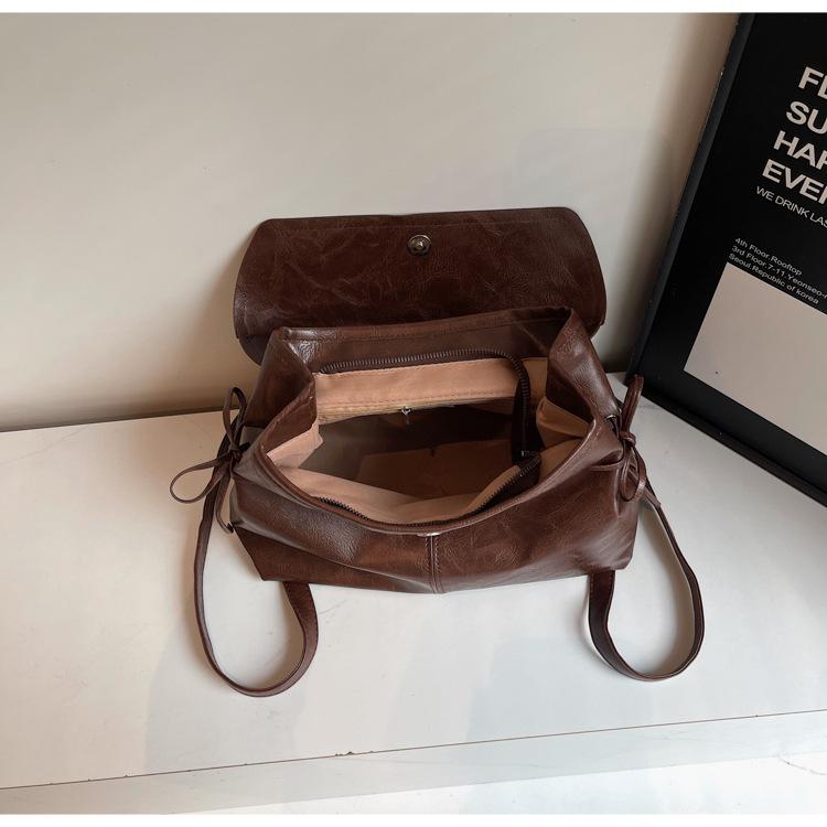 Vintage Women Drawstring Backpack PU Leather School Bags Teenage Girls Backpacks for Female Shoulder Bags Ladies Bagpack