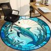 1pc Dolphin Stained Glass Chair Carpet for Office Non-Slip, Machine Washable Rug for Office, Room - Holiday Decor, Machine Made yy251016175