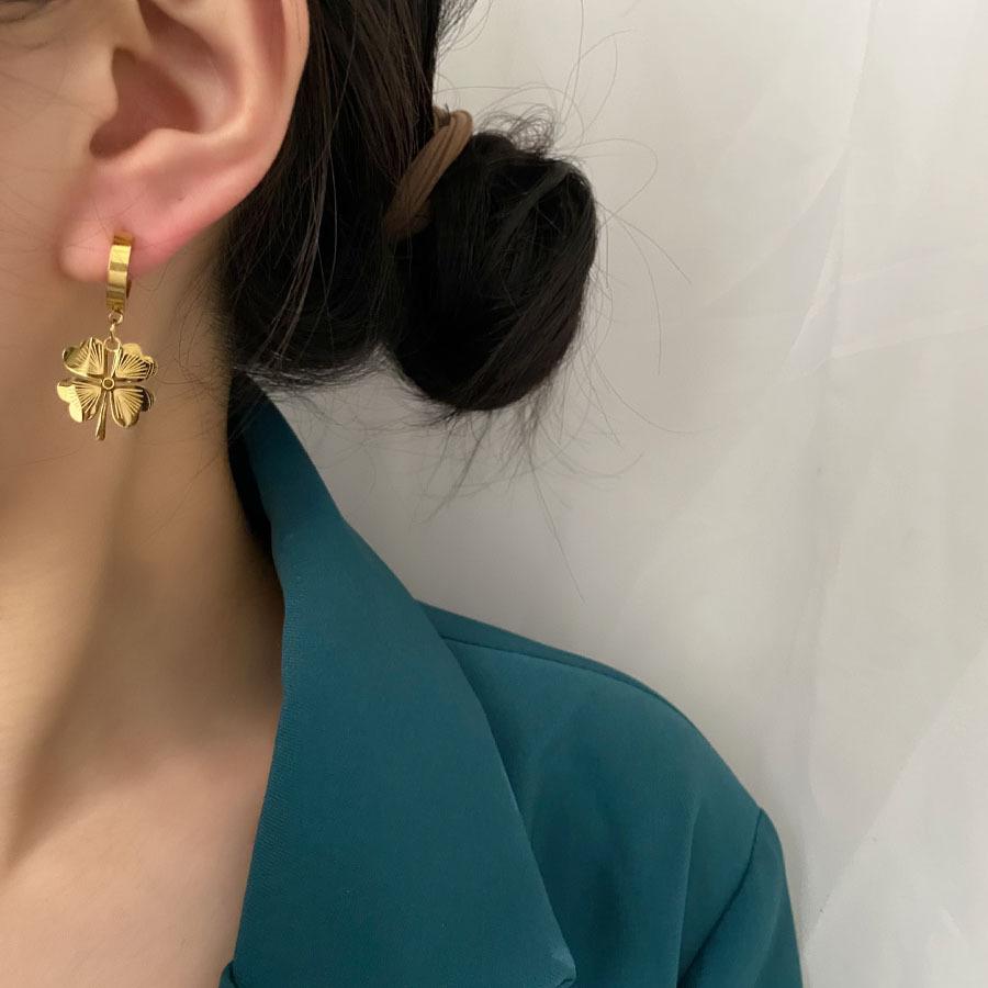 316l Stainless Steel Earrings 2023 Trend Classic Style Clover Shape Fashion Earrings Women's  Gift New