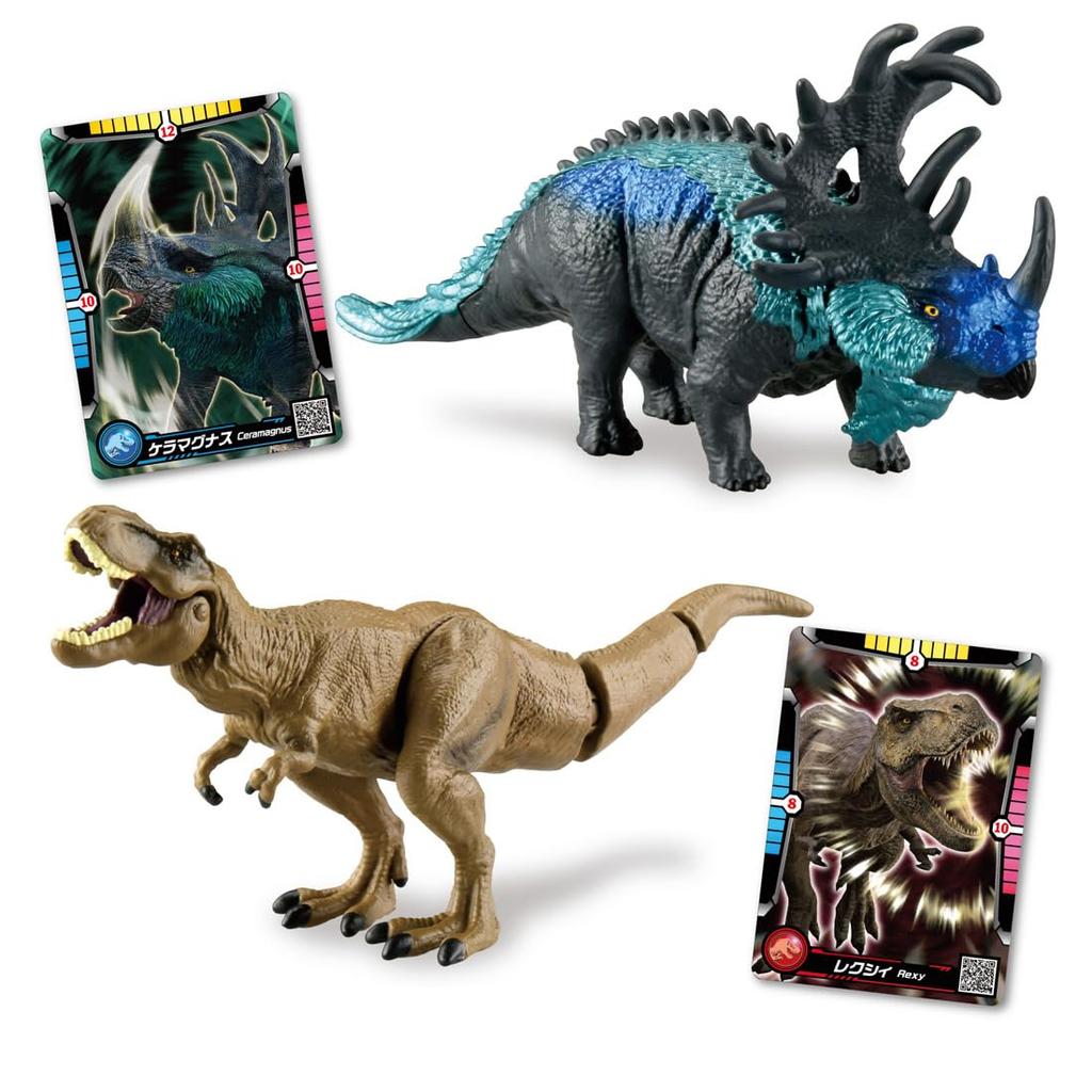 TAKARA TOMY Ania Jurassic World Alive Set Keramagnus VS Rexi Giocattolo Animale Dinosauro (Età 3+)