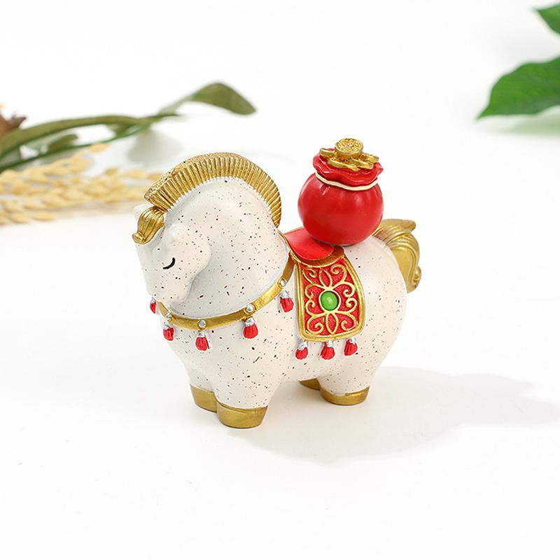Creative Transfer Zodiac Horse Back Lucky Bag Ingot Can Be Rotated Home Decoration Office Desktop Decoration