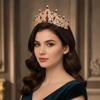 Sparkling Baroque Crystal Crown Gorgeous Dazzling Luxury Crystal Tiara Vintage Shiny Bridal Wedding Headwear Party Prom