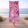 1PC Trendy Pink Light Dollar Bill Print Beach Towel Portable Swim Travel Towel for Fitness Pool