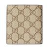 Gucci GG Supreme Beige Brown Bi-Fold Wallet, Classic Monogram Canvas Leather Trim, Men's Daily Travel Compact Card Holder 821206-FAED0-9786