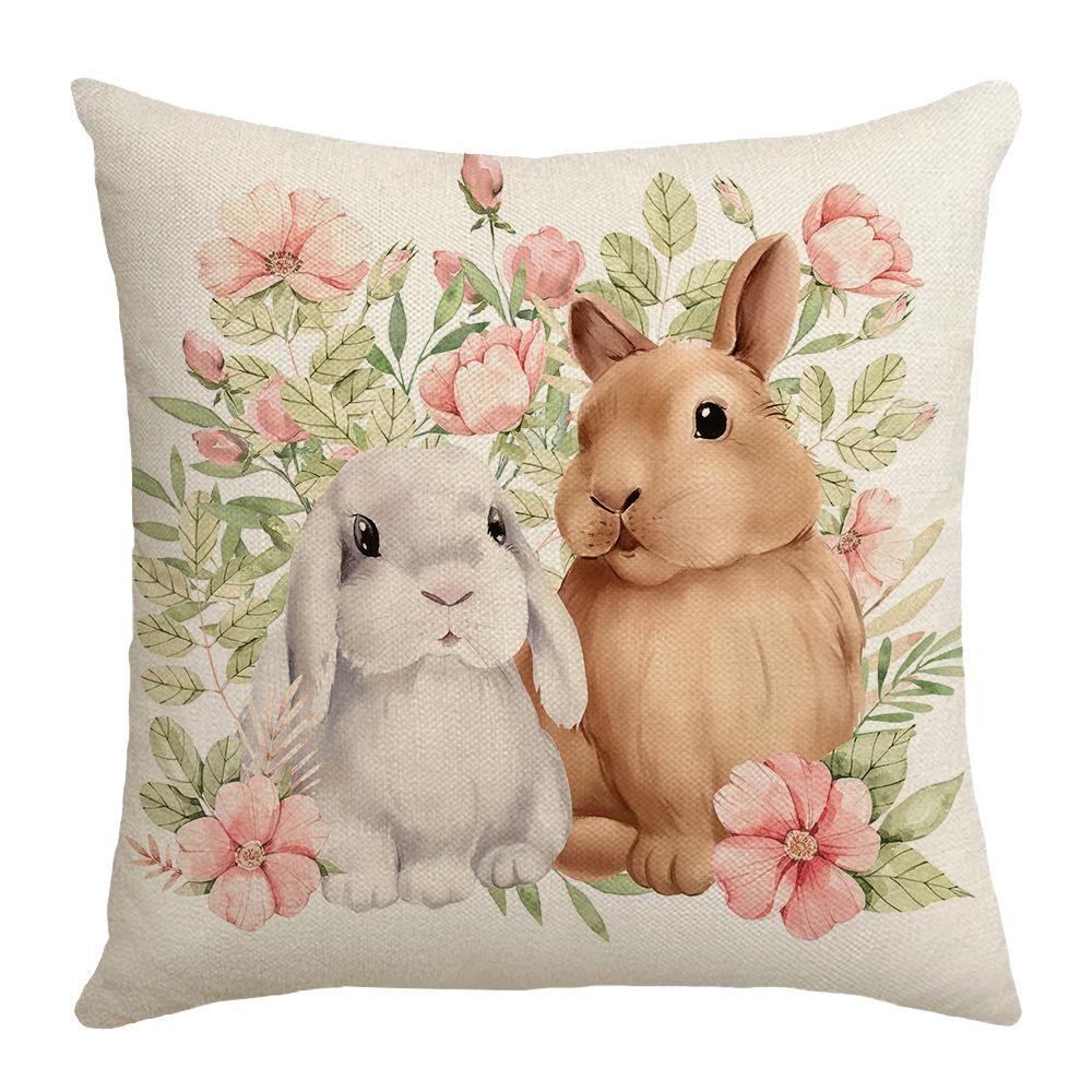 

New Easter Letter Print Pillowcase Sofa Home Decoration Animal Waist Pillowcase 45*45cm