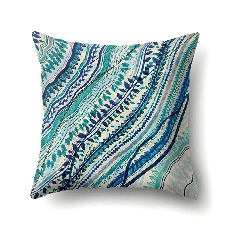 

Polyester Pillow Case Nordic Plant Ins Style Flowers Small Fresh Printed Peach Skin Velvet Living Room Sofa Cushion Cover No pillow core