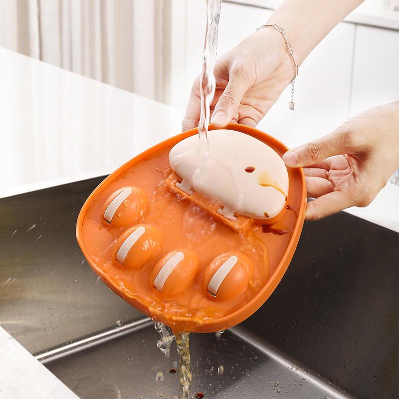 Kitchen free punching cat claw pot lid rack multifunctional wall-mounted hook storage rack creative soup spoon chopstick rack