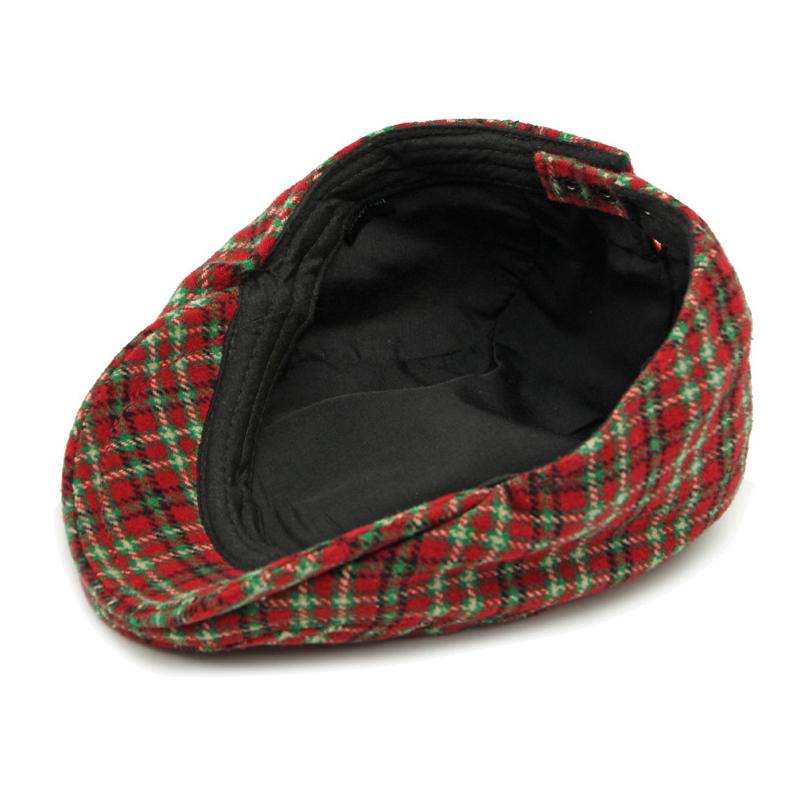 Beret w kratę jesienno-zimowy Męska czapka z daszkiem Damska Brytyjska Retro Postępowa Czapka Czapka Malarska