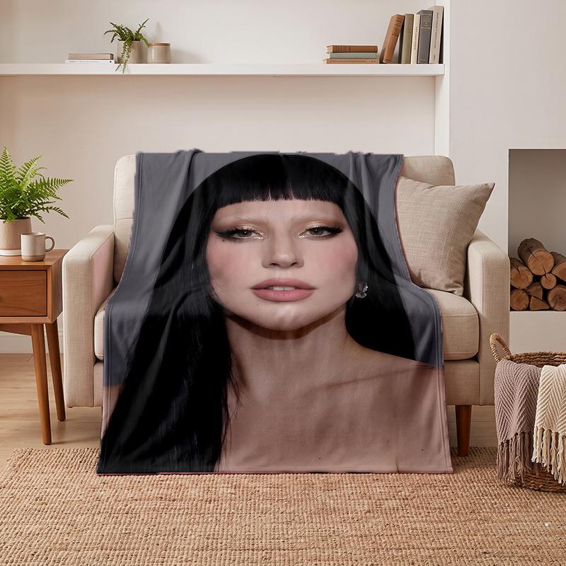 Lady Gaga (1) Soft Warm Flannel Blankets Comfortable Blanket for Home Decoration Gifting