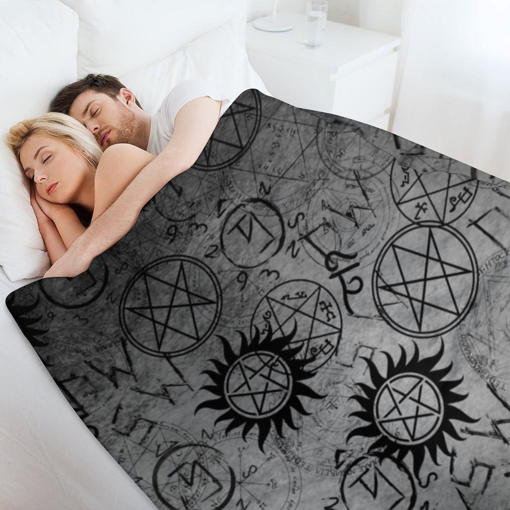 Supernatural Grey Throw Blanket for sofa Shaggy christmas decoration wednesday Blankets