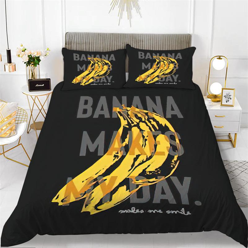 Niedliches Schickes Frucht-Bettwäscheset für Kinder Mädchen Jungen Zimmerdekor Tropischer Ananas Kirsche Granatapfel Druck Bettbezug Kissenbezüge