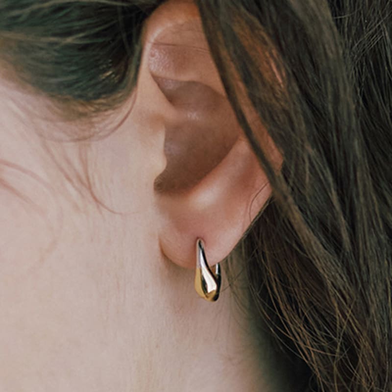 by hyeres [925 silver] Blend gradation one touch earrings (Combi) BH6E45618C9XXX