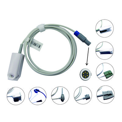 Compatible for Choicemed MD6000 ,6 Pin Single Slot Patient Monitors, Reusable SPO2 Probe Sensor, Blood Oxygen Saturation Data Monitoring
