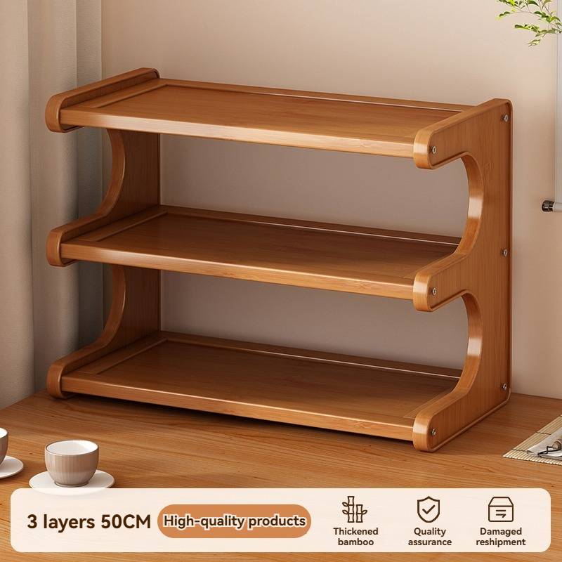 2/3-tier Bamboo Desktop Water Cup Holder/storage Rack/organizer/wooden Desktop Storage Rack