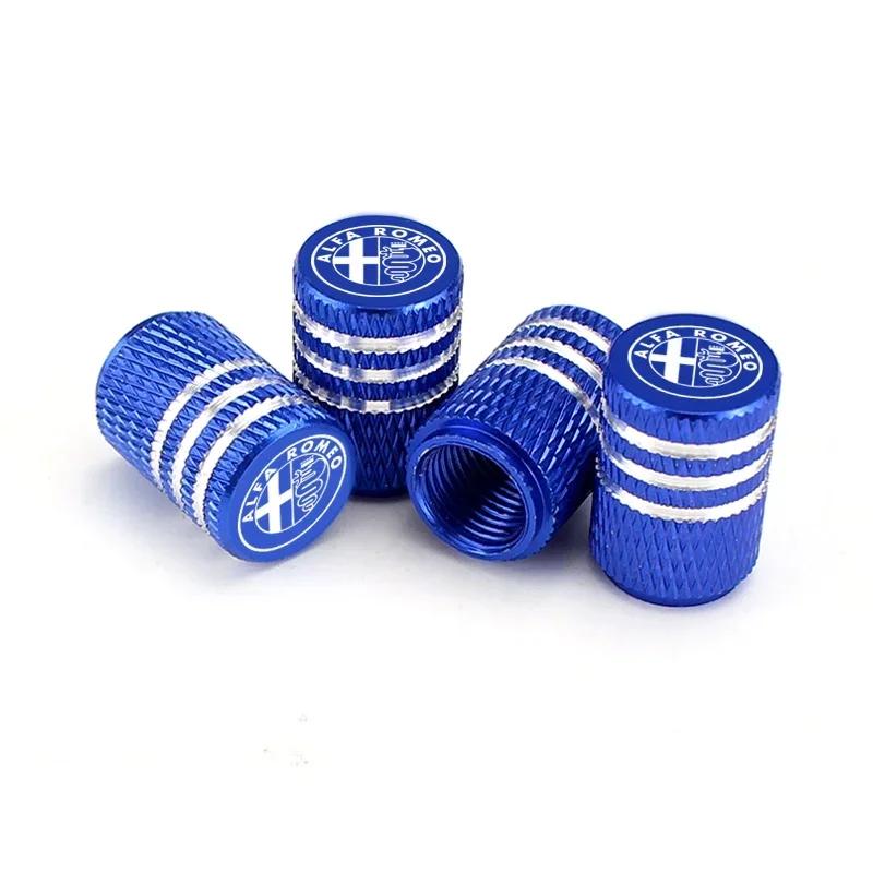 Car Stickers For Alfa Romeo 4PCS Metal Wheel Valve Stem Caps Tire Air Cover for Alfa Romeo Spider 147 155 156 159 Giulia Mito St
