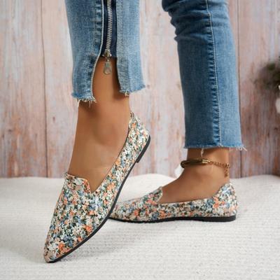 Loafers Dames Flats Leopard Blomstermønster Spiss Tå Fritidssko Damesko Nye Komfortable Gåsko Mujer Zapatos Fottøy