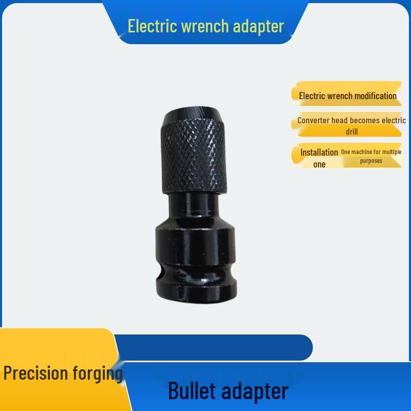 

Electric Wrench Adapter: Hex Screwdriver Bit, Telescopic Spring Sleeve, and Square Head Converter.