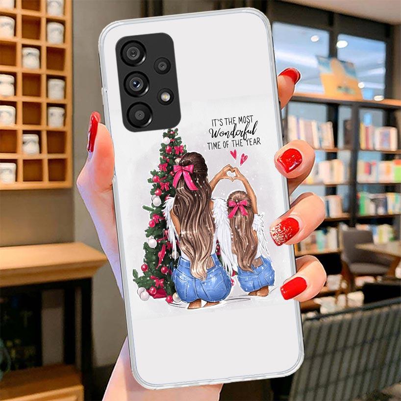 Christmas Girls Tree Gift Phone Case For Samsung Galaxy A17 A37 A57 A16 A26 A36 A56 A15 A25 A35 A55 A14 A24 A34 A54 A13 A23 A33