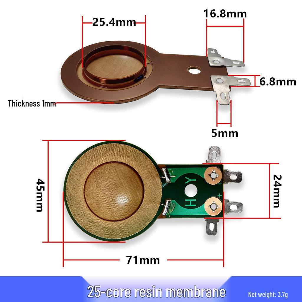 High-Frequency Titanium & Polymer Diaphragm with Imported Voice Coil: Available In Blue, Gold; Core Options: 44, 51, 72, 75, 100