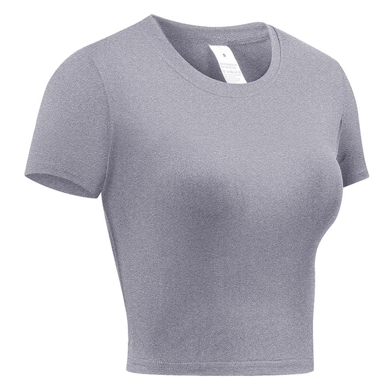 Damen Kompressionsshirt Kurzarm Sportliches Yoga Lauf T-Shirt Sommer Fitnessstudio Workout Schnelltrocknend Dehnbares T-Shirts Oberteile Baselayer