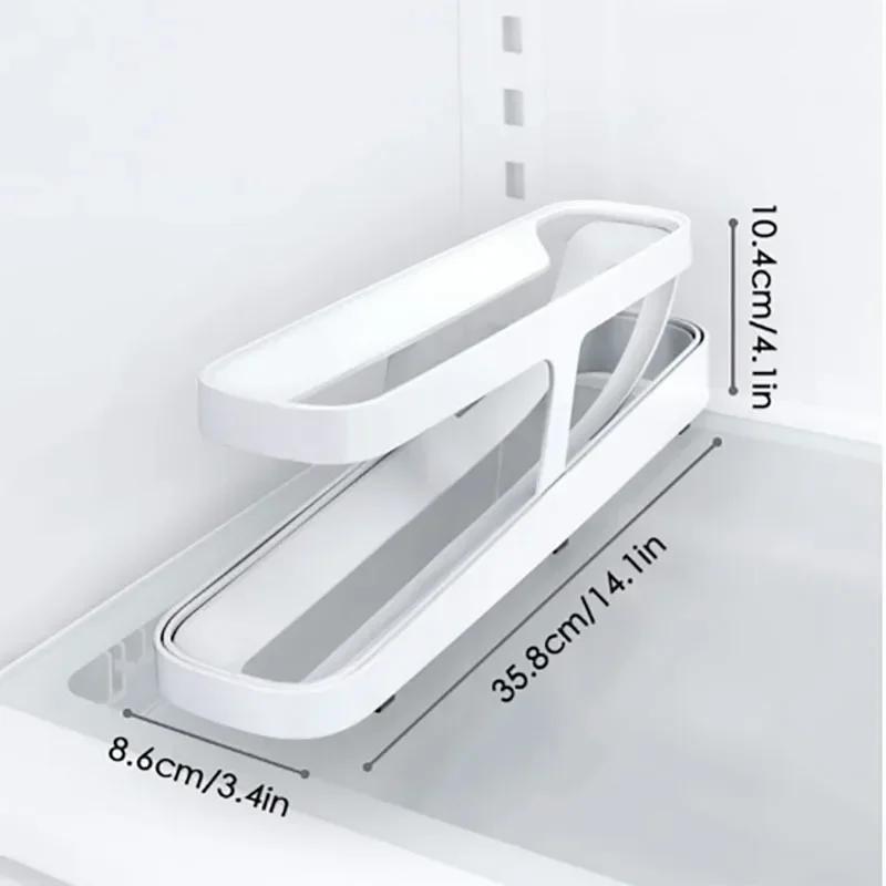 

1pc Automatic Scrolling Egg Rack Holder Tray Rolldown Refrigerator Egg Dispenser Kitchen Fridge Storage Box food storage