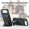 For iPhone Air Case Card Holder Carbon Fiber Texture Leather Coated TPU Phone Cover