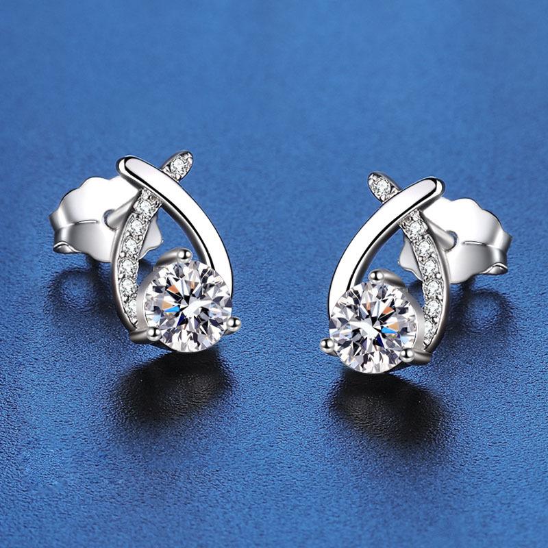 Tancise 925 ασήμι 925 Moissanite σκουλαρίκια ζιργκόν Σκουλαρίκια σταγόνα για γυναίκες Δώρα γάμου